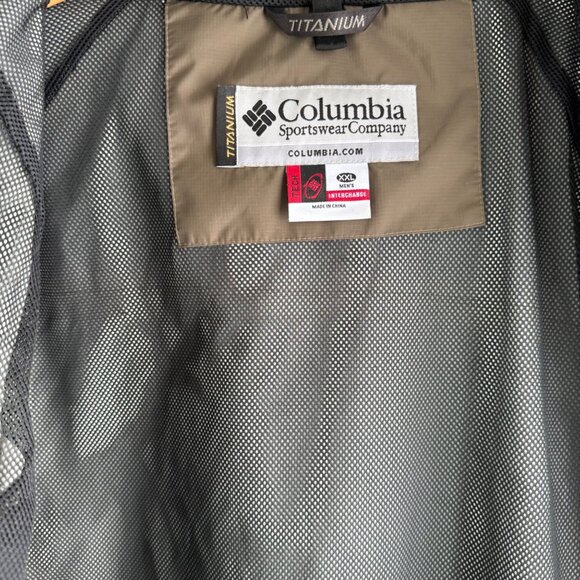 Columbia Titanium Mens Hooded Jacket Brown & Tan Size XXL Waterproof Breathable - Picture 13 of 16